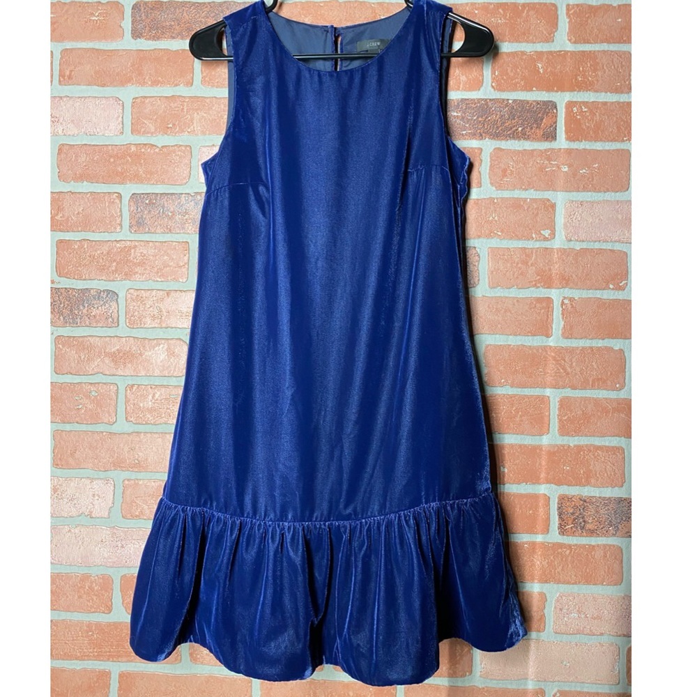 J.Crew Velvet blue dress size 2
